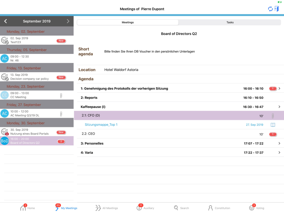 screenshot of Twelve Directors' Portal
